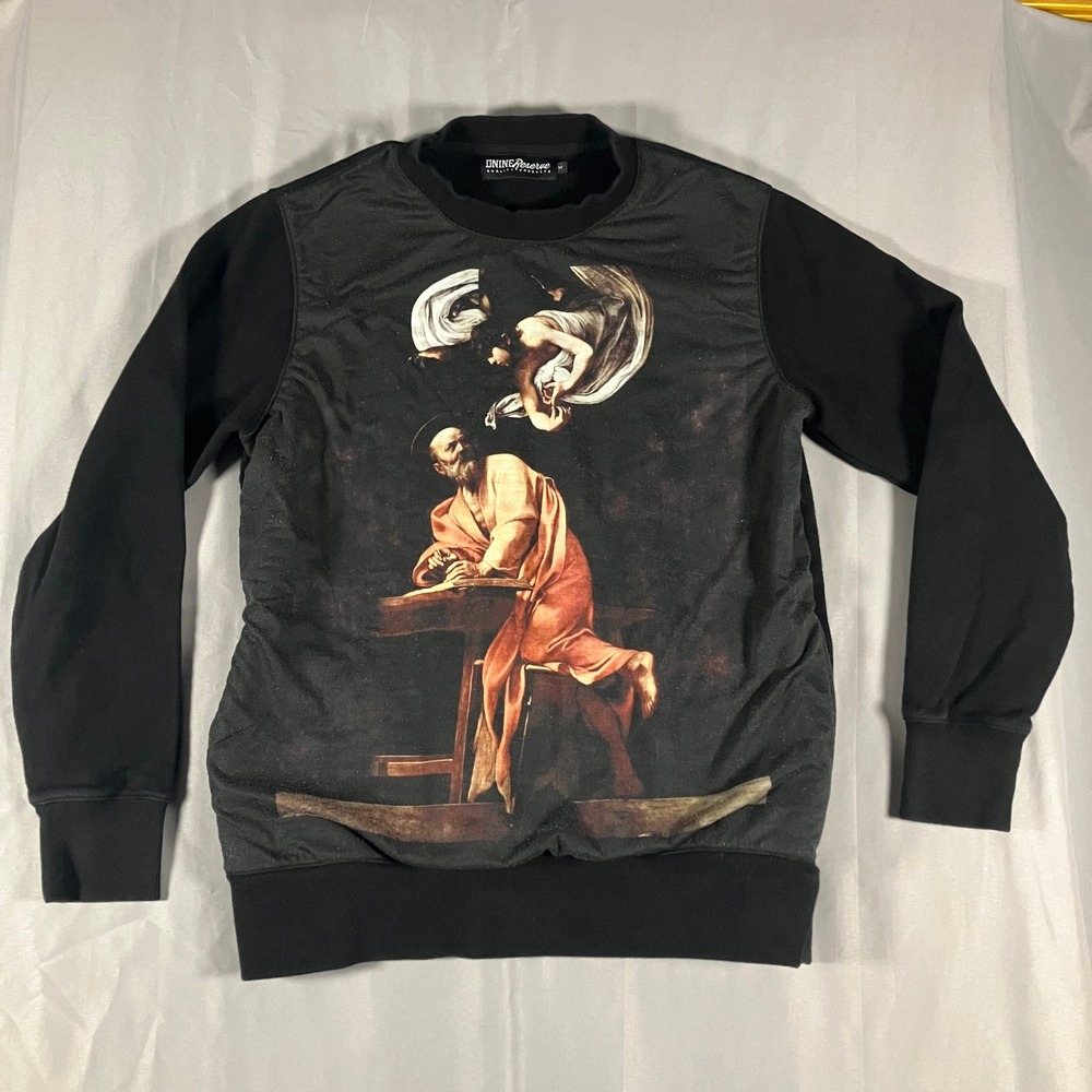 DNINE RESERVE Black‎ Renaissance Art Sweatshirt Mens Size Medium Long Sleeve